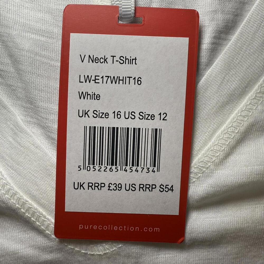 New with tags Pure Collection white V neck tee. - Picture 3 of 5